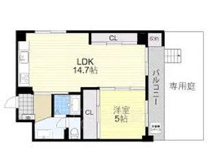 パルムハウス曽根【1階】の間取り