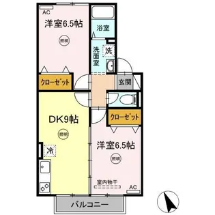 ロードキャッスル B棟【2階】の間取り