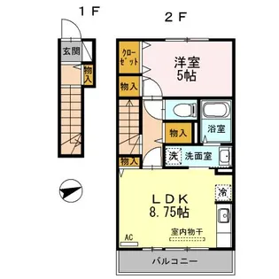 Droom青島【2階】の間取り