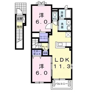山口県山口市平井【アパート】の間取り