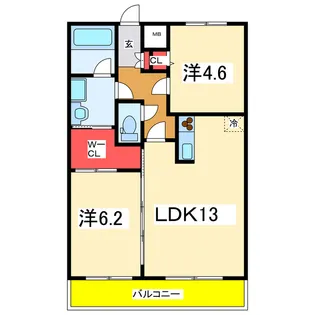 kokomo天神尾【1階】の間取り
