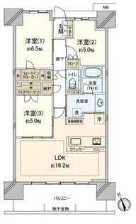 パークホームズLaLa南船橋ステーションプレミア【5階】の間取り