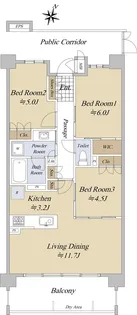 グラディスさいたま新都心【2階】の間取り