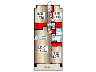 メイツ西白井【6階】の間取り