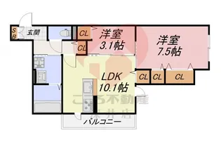 シャルマン東三国ヶ丘【3階】の間取り