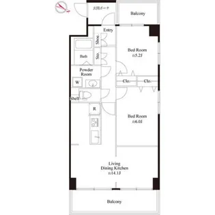 サーパス中央林間【2階】の間取り