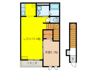 岐阜県岐阜市東川手4【アパート】の間取り