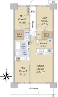 シティテラス越谷レイクタウン【6階】の間取り