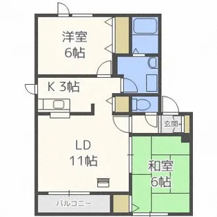 北海道札幌市西区山の手一条8【アパート】の間取り