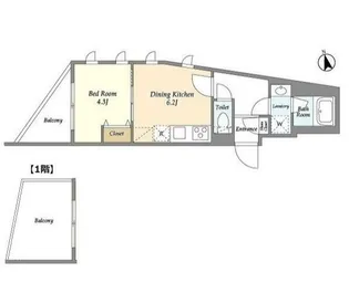プライムアーバン目黒東山【3階】の間取り