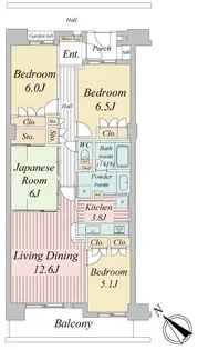 ルネ・ベイグランデ【3階】の間取り