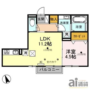 ソレイユ町屋【1階】の間取り