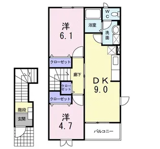 メゾン・リヴァーサイド【2階】の間取り