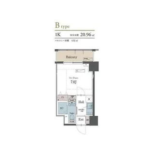 ラグゼナ横浜鶴見【7階】の間取り