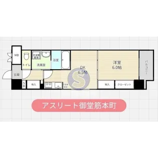 アスリート御堂筋本町【4階】の間取り