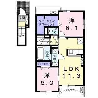 ルミエールB【2階】の間取り