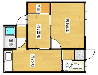 カワカミアパート【1階】の間取り
