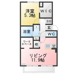 イーストベール若松【1階】の間取り