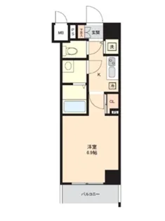 ハーモニーレジデンス池上【4階】の間取り