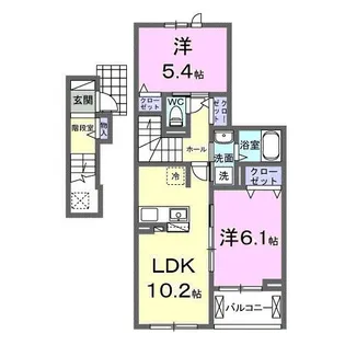 ヴィラ デ オーブVI【2階】の間取り