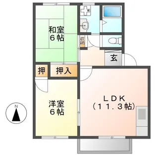 モンシャトー可児C【1階】の間取り