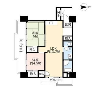UR南港ひかりの【12階】の間取り