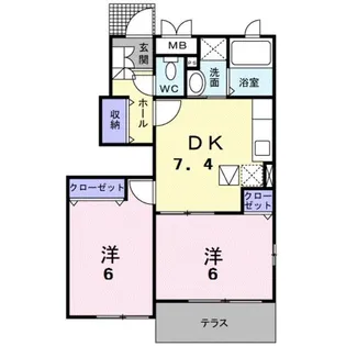 シェソワ A【1階】の間取り