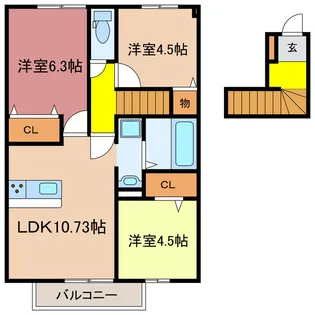 エレガンスコートヤマヤ【2階】の間取り