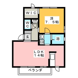 キャトル・セゾン西条B【2階】の間取り