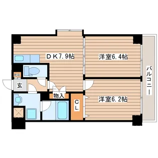 ボヌール・エスト【6階】の間取り