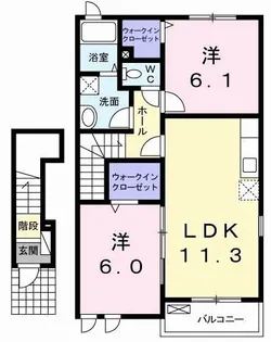 ヴェルデンスD【2階】の間取り