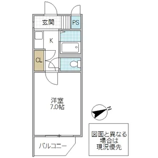 スカイハイツ諏訪【1階】の間取り