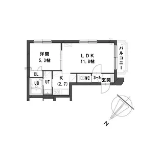 グランメール麻生【1階】の間取り