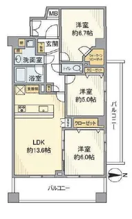 クレッセント多摩川II【5階】の間取り