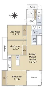シンフォニー御陵安祥寺川【2階】の間取り