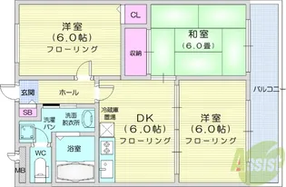 クオリティーハイム協栄B棟【1階】の間取り