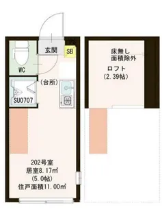 アカツキテラス和泉【2階】の間取り