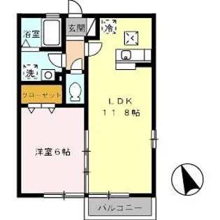 リビングタウン伏石II B棟【1階】の間取り