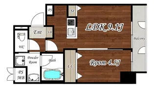 Broad服部駅前Residence(ブロード服部天神駅前レジデンス)【6階】の間取り