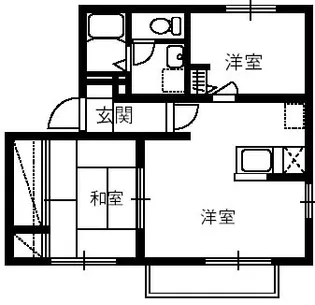 西中央ハイツII G【2階】の間取り
