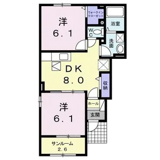 コーポ 輝潺I【1階】の間取り