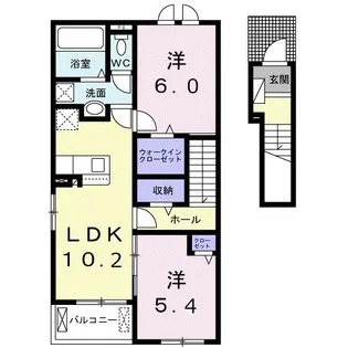 メゾン富士B【2階】の間取り