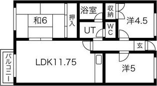 シャトーグリーン【1階】の間取り