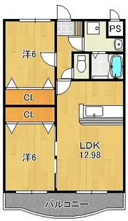 ドミールパレス櫛原【1階】の間取り