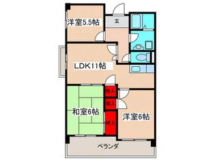 ヴェルグラシア平野【5階】の間取り