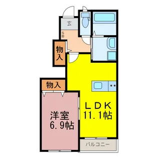 グローリィ・ヒルズ M【1階】の間取り