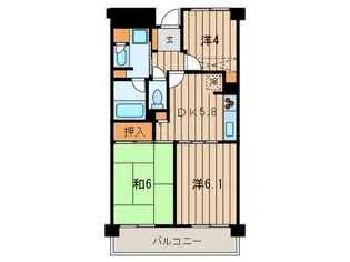 フレスコ川崎【6階】の間取り