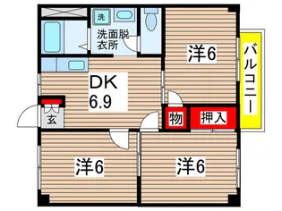 ハイツマルショウD【2階】の間取り