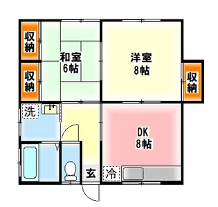 サカイアパート【1階】の間取り