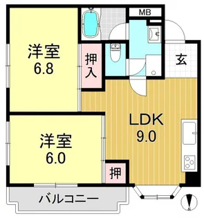 フリード平野【4階】の間取り